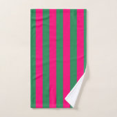 Roze en groene strepen bad handdoek (Handdoek)