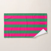 Roze en groene strepen bad handdoek (Handdoek)