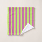 Roze en groene strepen bad handdoek (Wasdoekje)