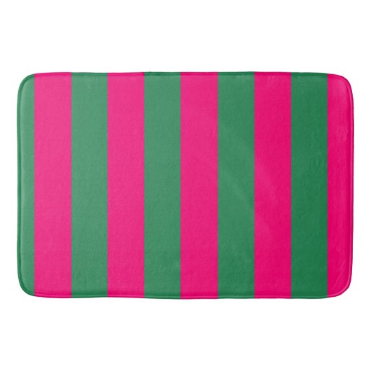 Roze en groene strepen badmat (Voorkant)