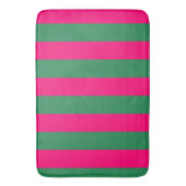 Roze en groene strepen badmat (Voorkant Verticaal)