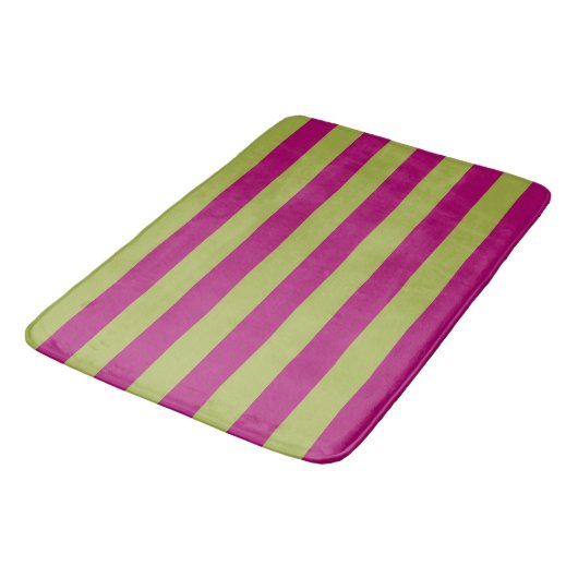 Roze en groene strepen badmat (Gekanteld)