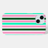 Roze en groene strepen Case-Mate iPhone case (Achterkant (horizontaal))