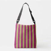 Roze en groene strepen crossbody tas (Voorkant)