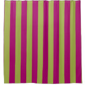 Roze en groene strepen douchegordijn (Voorkant)