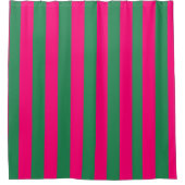 Roze en groene strepen douchegordijn (Voorkant)
