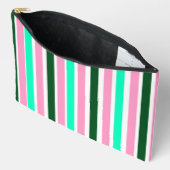 Roze en groene strepen etui (Open)