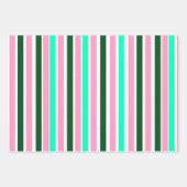 Roze en groene strepen inpakpapier vel (Voorkant 3)