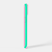 Roze en groene strepen iPhone 15 case (Rechterkant)