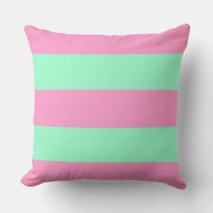 Roze en groene strepen kussen