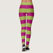 Roze en groene strepen leggings (Achterkant)