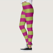 Roze en groene strepen leggings (Links)