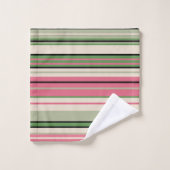 Roze en groene strepen midden-eeuwse moderne bad handdoek (Wasdoekje)