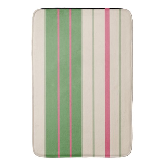 Roze en groene strepen midden-eeuwse moderne badmat (Voorkant Verticaal)