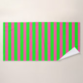 Roze en groene strepen ontwerp badhanddoek (Badhanddoek)