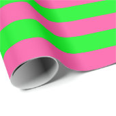 Roze en groene strepen ontwerp cadeaupapier (Rol Hoek)