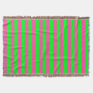 Roze en groene strepen ontwerp deken
