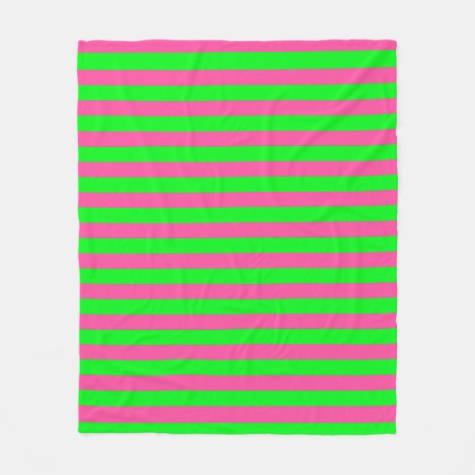 Roze en groene strepen ontwerp fleece deken (Voorkant)