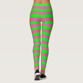 Roze en groene strepen ontwerp leggings (Achterkant)