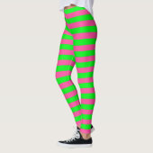 Roze en groene strepen ontwerp leggings (Links)