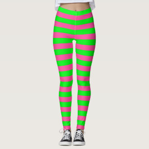 Roze en groene strepen ontwerp leggings