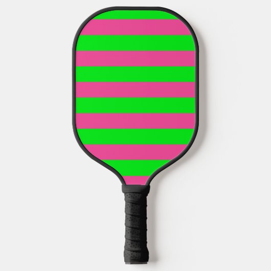 Roze en groene strepen ontwerp pickleball paddle (Voorkant)