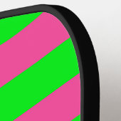 Roze en groene strepen ontwerp pickleball paddle (Links Detail)