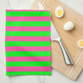 Roze en groene strepen ontwerp theedoek (Quarter Fold)