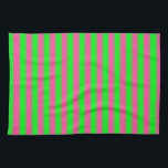 Roze en groene strepen ontwerp theedoek<br><div class="desc">Roze en Groen horizontale strepen lijnen naadloos herhalen Patroon Ontwerp Achtergrond Print</div>
