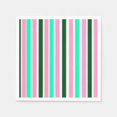 Roze en groene strepen servet (Voorkant)