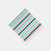 Roze en groene strepen servet (Hoek)