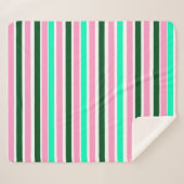 Roze en groene strepen sherpa deken (Voorkant (horizontaal))