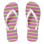 Roze en groene strepen teenslippers (Voetbed)