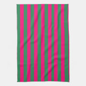 Roze en groene strepen theedoek (Verticaal)