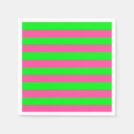 Roze en groene strepenontwerp servet