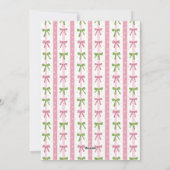 Roze en groene strikken behang Foto Kerstkaart (Achterkant)