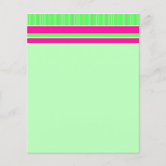 Roze en groene strips flyer (Voorkant)