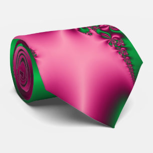 Roze en Groene Stroom Stropdas