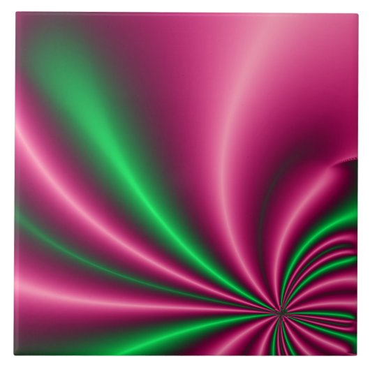 Roze en groene stroom tegeltje (Voorkant)