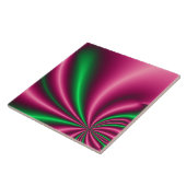 Roze en groene stroom tegeltje (Zijkant)