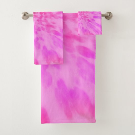 roze en groene stropdas kleurstof bad handdoek (Insitu)