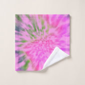 roze en groene stropdas kleurstof bad handdoek (Wasdoekje)
