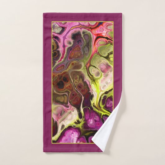 Roze en groene stropdas kleurstof marmer patroon e bad handdoek (Handdoek)