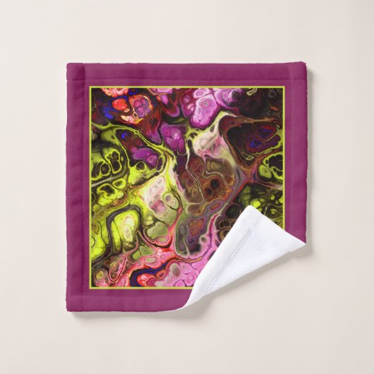 Roze en groene stropdas kleurstof marmer patroon e bad handdoek (Wasdoekje)