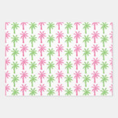 Roze en groene tandham en palmbomen Radeveltjes Inpakpapier Vel (Voorkant 2)