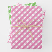 Roze en groene tandham en palmbomen Radeveltjes Inpakpapier Vel (In situ)