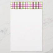Roze en groene Tartan Briefpapier (Voorkant)