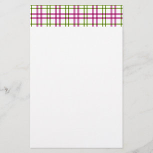 Roze en groene Tartan Briefpapier