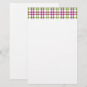 Roze en groene Tartan Briefpapier (Voorkant / Achterkant)
