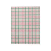 Roze en groene Tartan Feestdagen Kaart envelop lin Notitieblok (Linkerzijde)